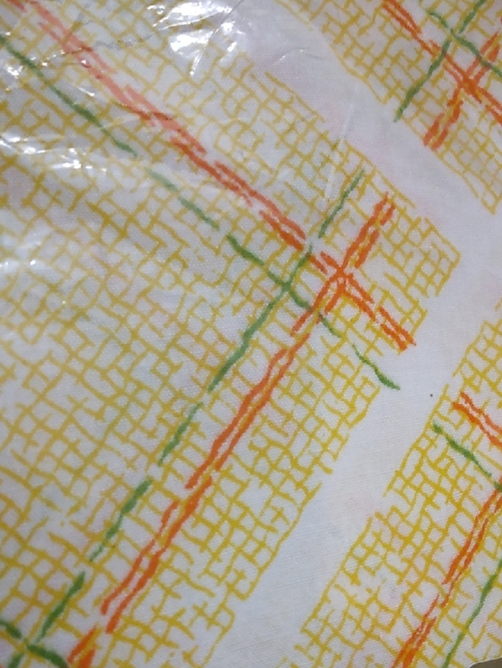 Vintage Morgan Jones No-Iron Luxury Muslin Twin Flat Sheet Yellow & Orange Plaid - Picture 5 of 8